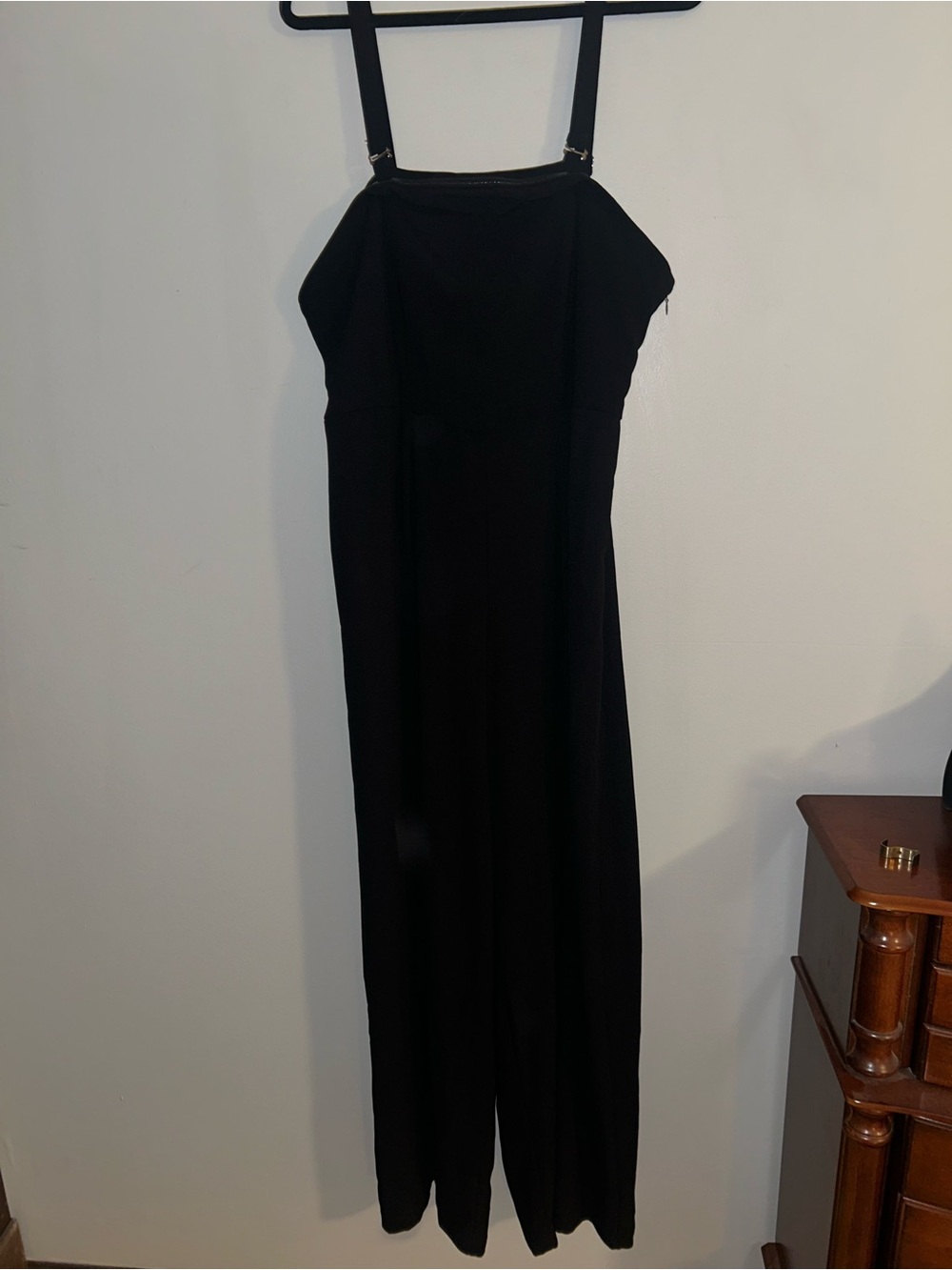 Black Wide-Leg Strap Jumpsuit
